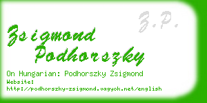 zsigmond podhorszky business card